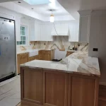 kitchen remodel in process island close up