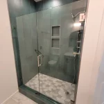 new shower tile in bathroom remodel