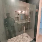 new shower glass in bathroom remodel