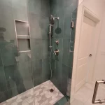 new shower area in bathroom remodel