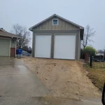 Construction of a outdoor building two door garage