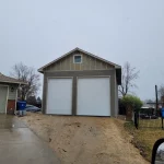 Construction of a two door garage completion